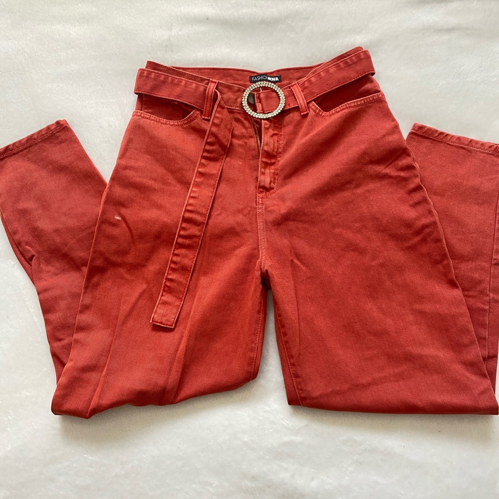 Red Baggy Jeans Fashion Nova